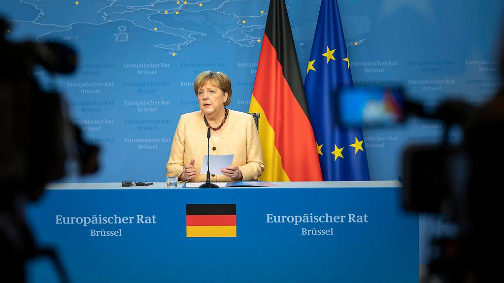 Bundeskanzlerin Merkel beim Europäischen Rat im Juni 2021
